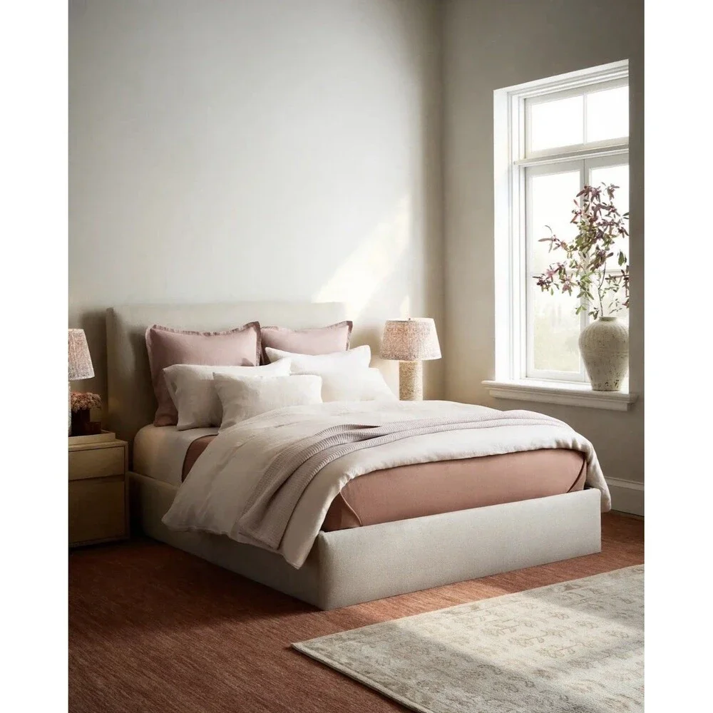 Quince European Linen Duvet Cover Set King Cal King Sand New Hard To Find $214